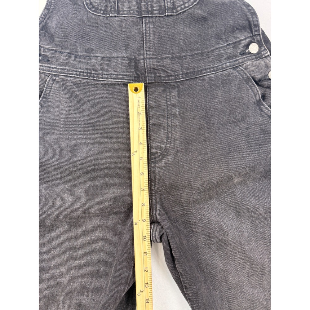Old Navy Womens Black Denim Overalls Straight Leg Cotton Dungarees Size 6 - Picture 4 of 7